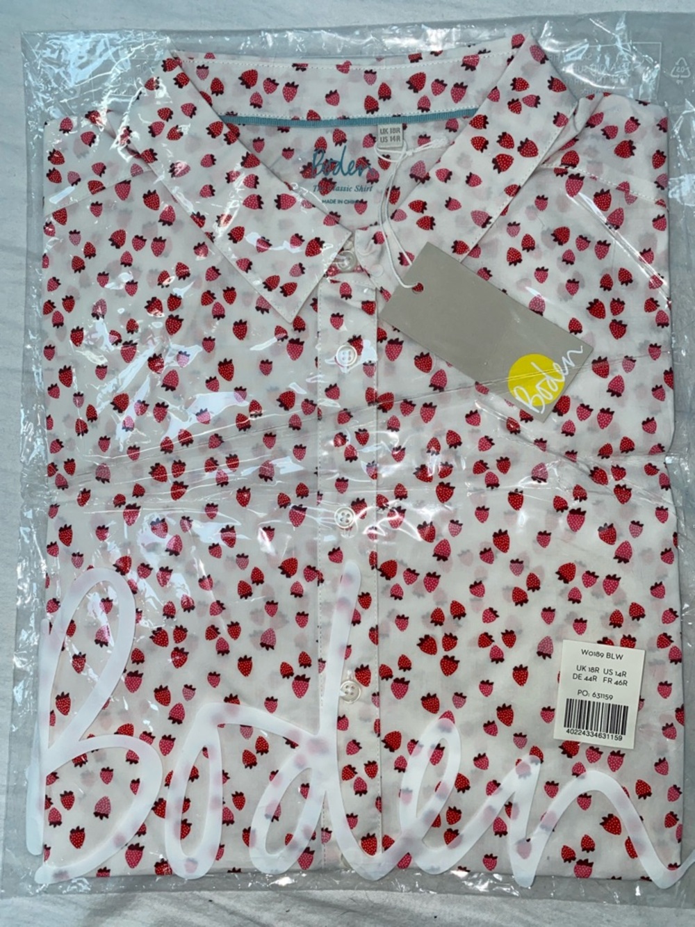 Boden Classic Shirt - Strawberry π Print - Picture 7 of 7